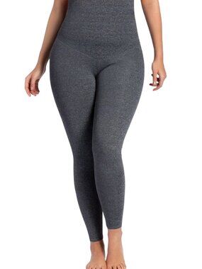 Curveez®‎ High Waisted Shaping Grey Leggings Sz LG  CUR44819
